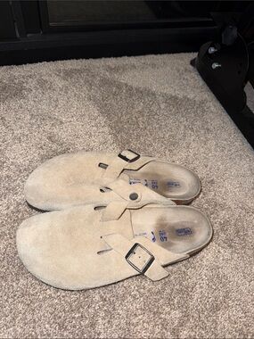 Birkenstock Boston Soft Footbed Oyster Tonal Suede Clogs EU 40 Regular/Wide